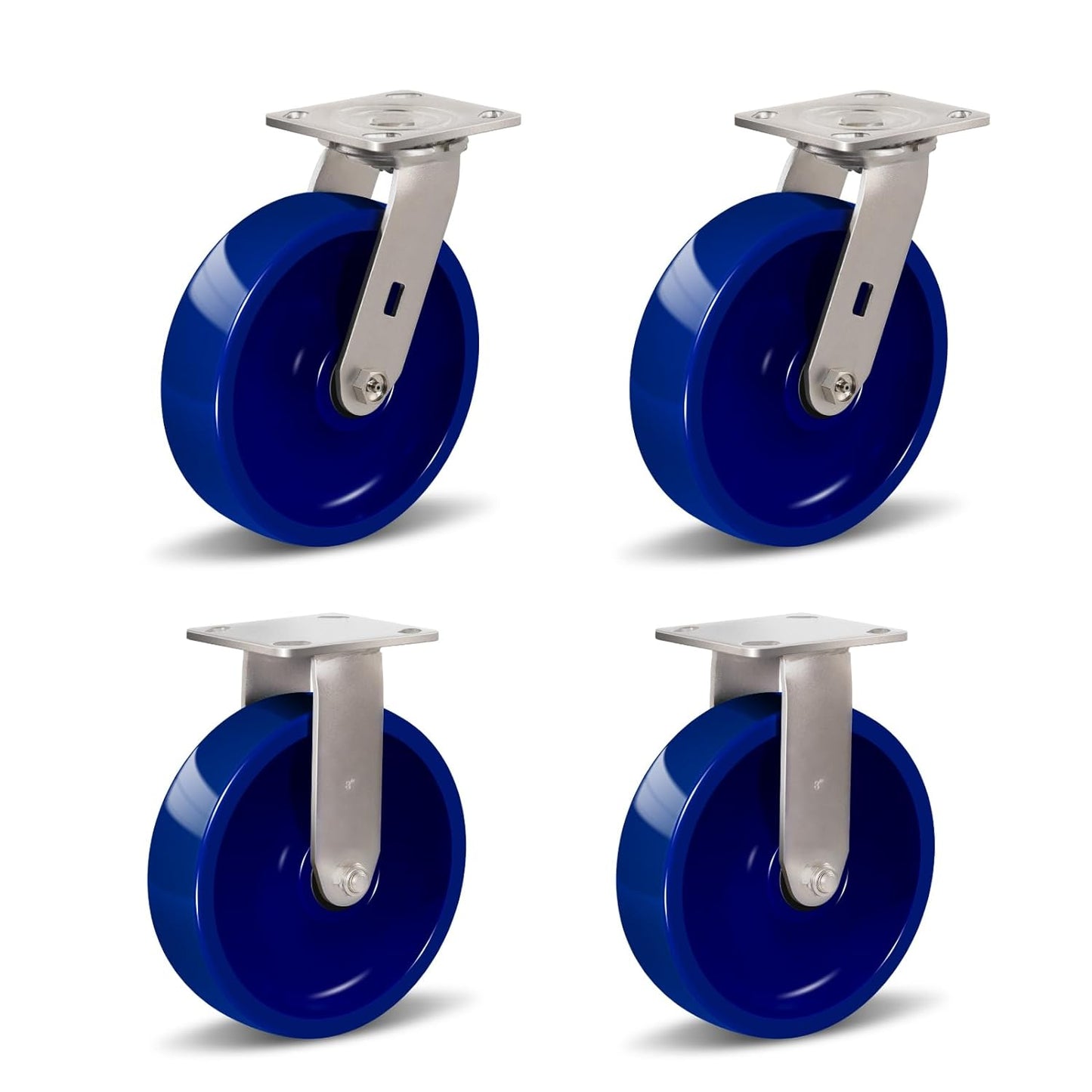2" Wide Solid Polyurethane Caster (Blue)