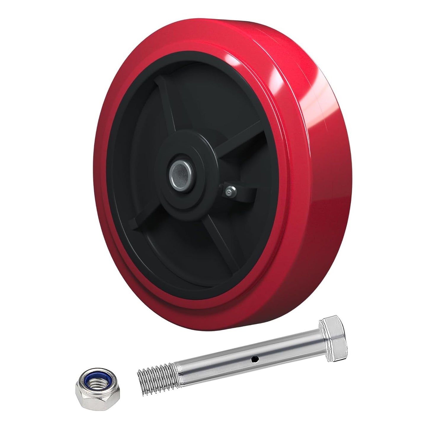 Polyurethane on Polyolefin core Caste Wheel with Roller Bearing- 1/2" Bore - 600 lbs Capacity per Wheel, Replacement Caster Wheel for Industrial/Commercial