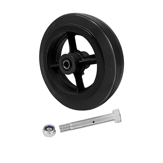 Black Rubber Tread on Cast Iron Wheel, Roller Bearing-1/2" Bore