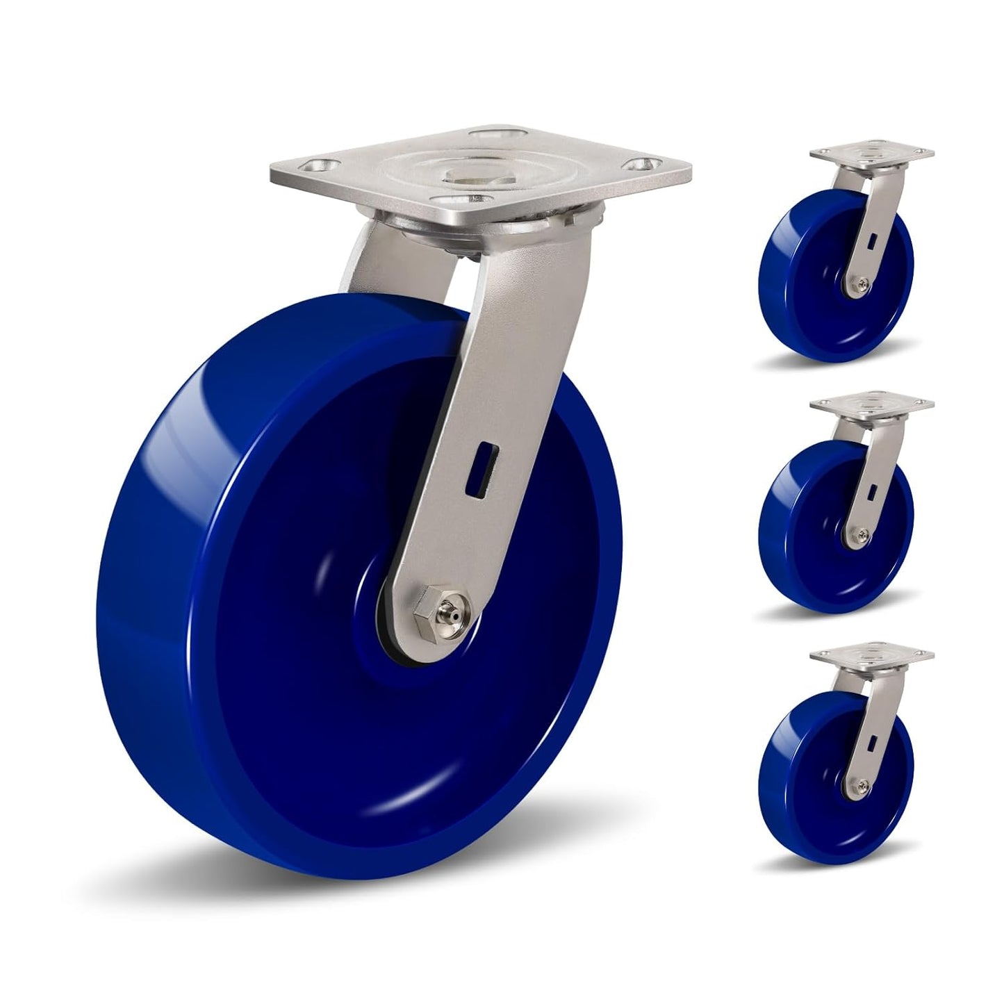 2" Wide Solid Polyurethane Caster (Blue)