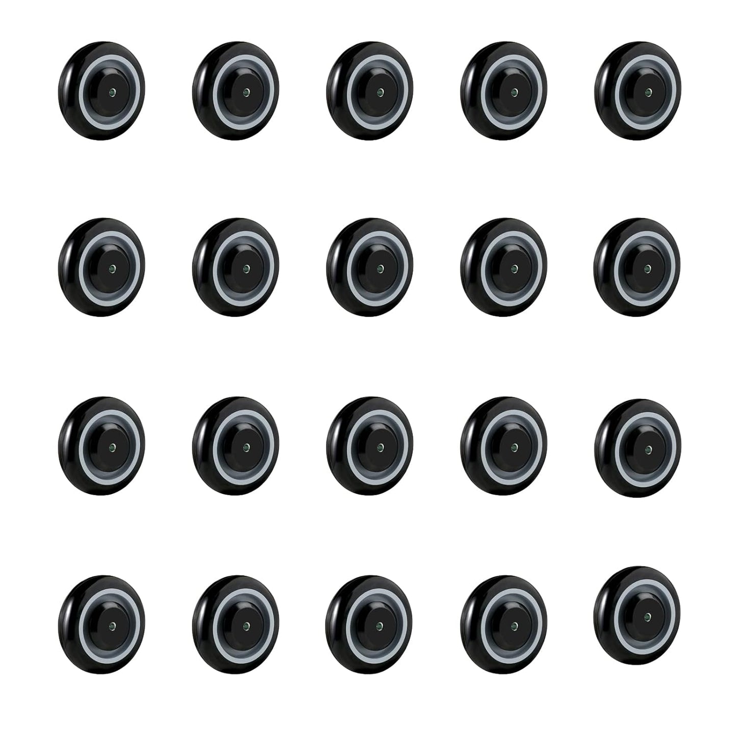 5" Wheels for Cart, 5/16" Axle Polyurethane Shopping Cart Wheels Replacement Casters 3500lbs Total Capacity