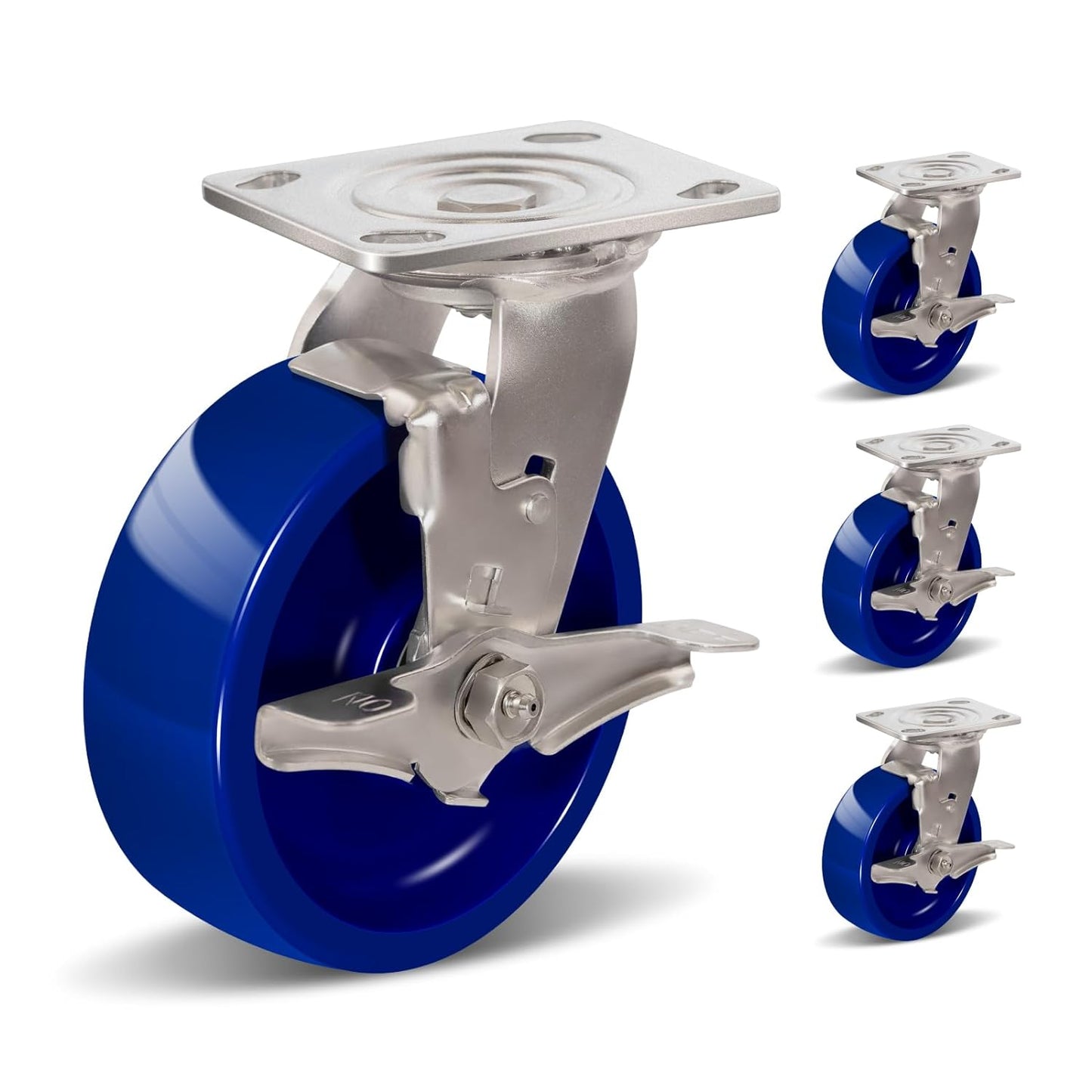 2" Wide Solid Polyurethane Caster (Blue)