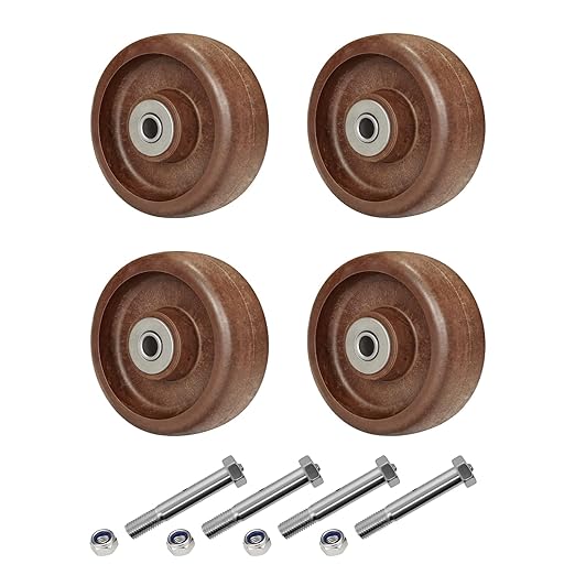 Nylon&Glass Caster Wheels - High Temperature Resistance: -40° F to +475° F, Roller Bearing-1/2" Bore, 800LB Capacity