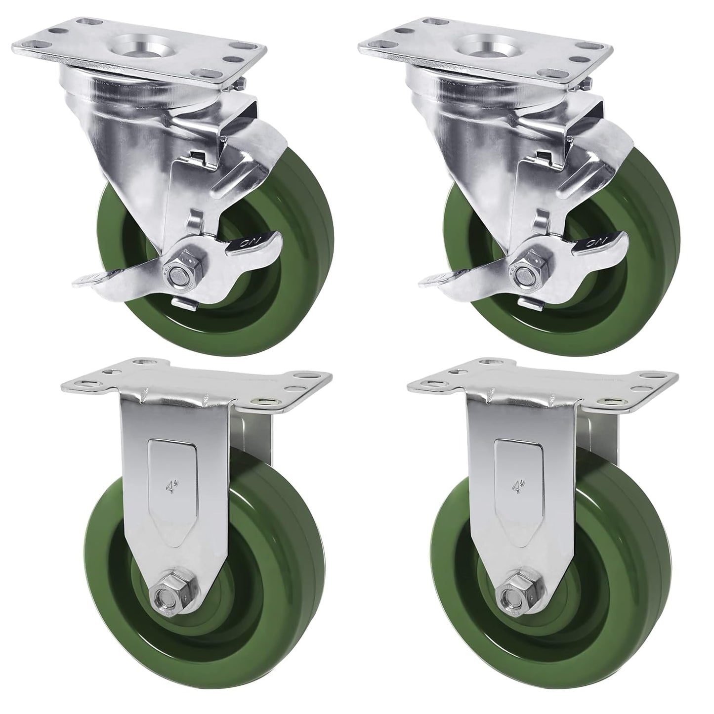 4"X1.5" Heavy Duty Casters-High Temperature Oven Rack Casters, Industrial casters Total Load Capacity 2800LB
