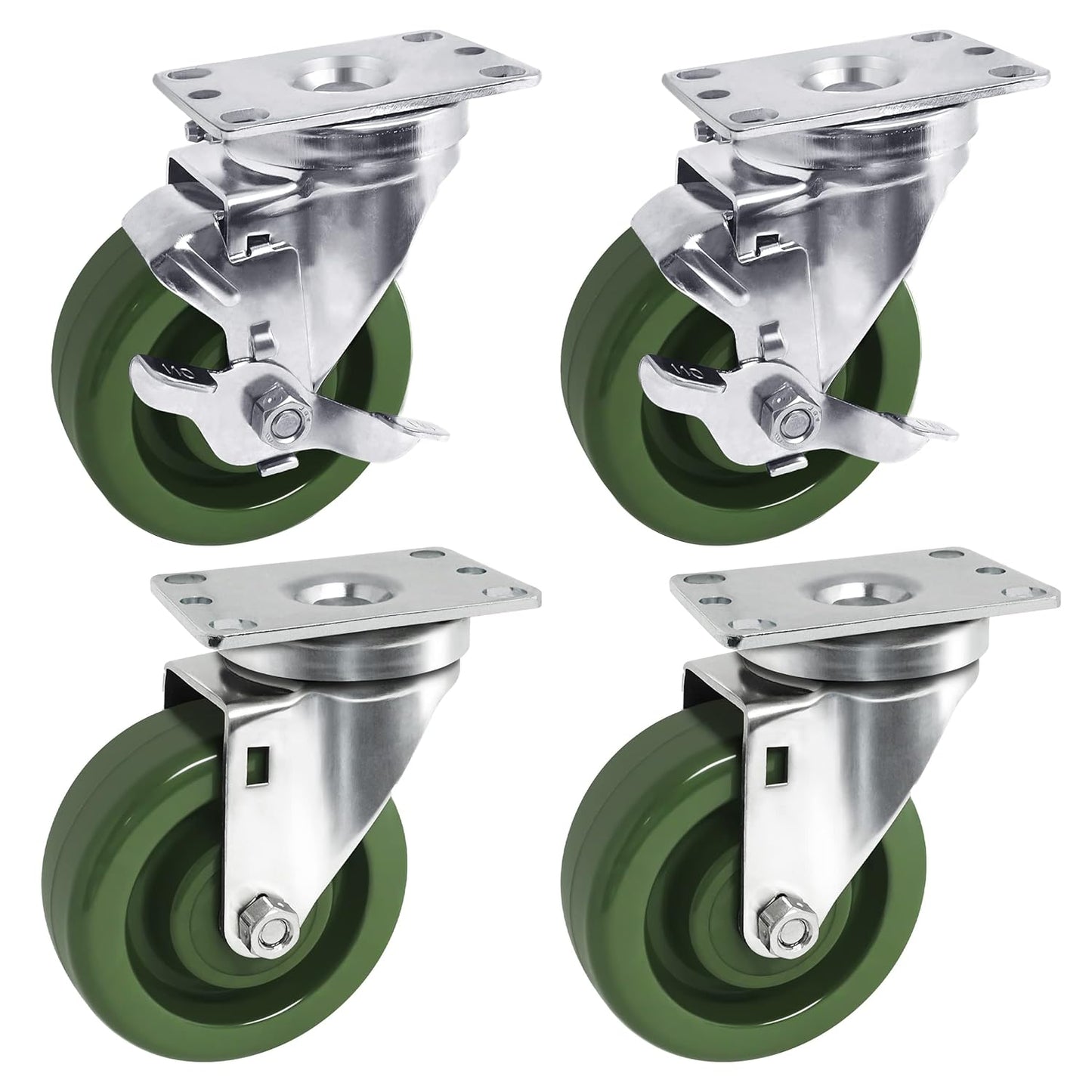 4"X1.5" Heavy Duty Casters-High Temperature Oven Rack Casters, Industrial casters Total Load Capacity 2800LB