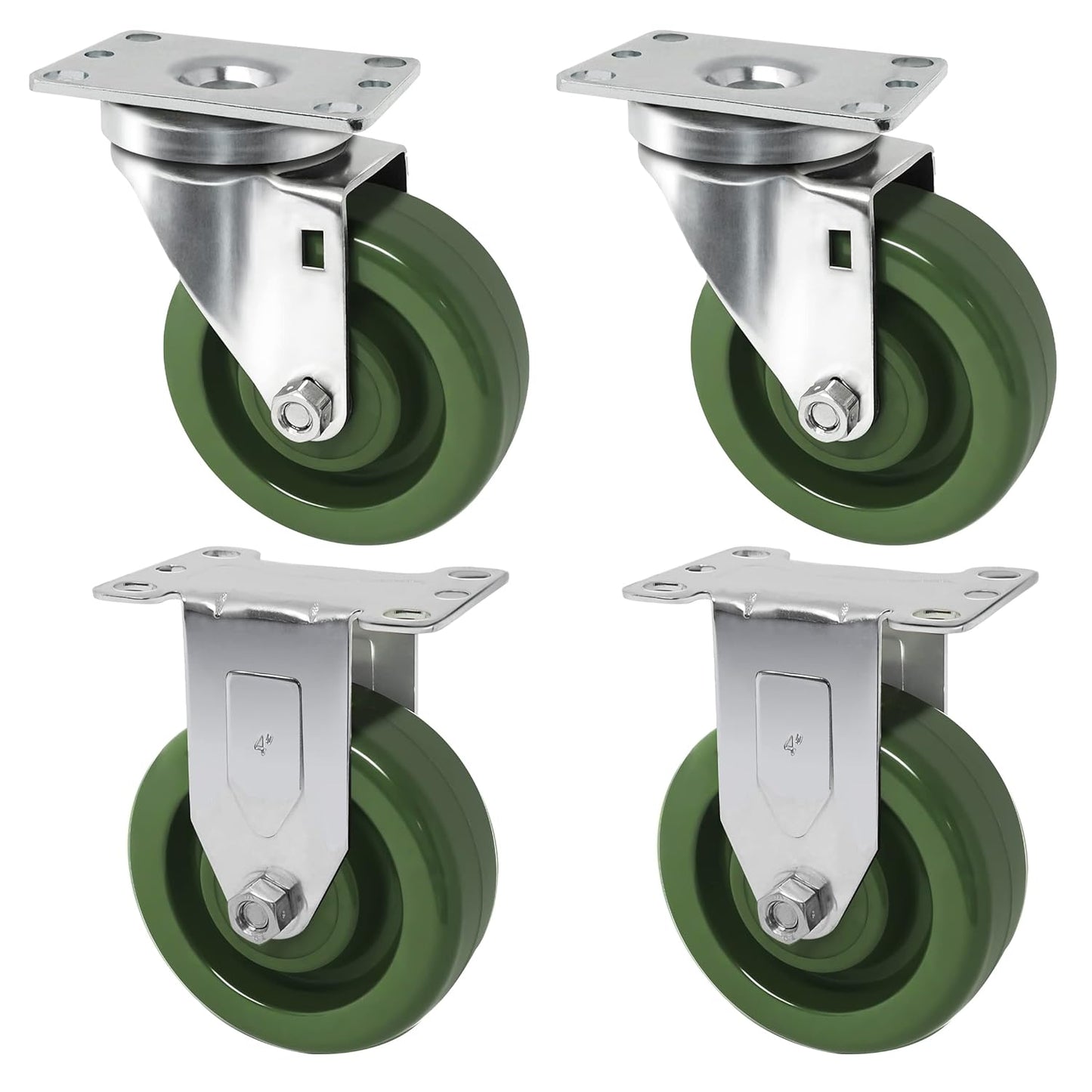 4"X1.5" Heavy Duty Casters-High Temperature Oven Rack Casters, Industrial casters Total Load Capacity 2800LB