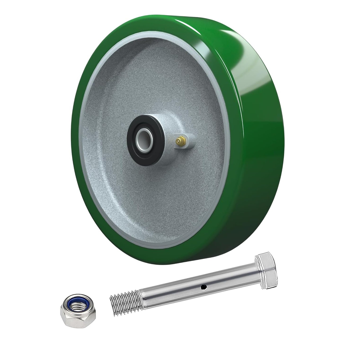 Industrial Casters, Polyurethane on Aluminum Wheel, Roller Bearing-1/2" Bore, Set of 2 Heavy Duty Caster Wheel with 1600 lbs Capacity