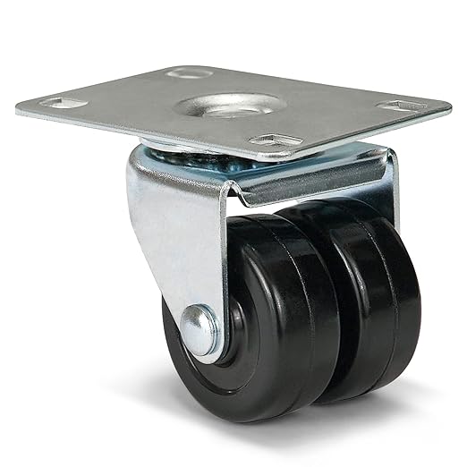 2"Caster Wheels-300 Lbs Per Casters, Swivel Casters with Double Hard Rubber Wheel, Trailer Jack Wheels for Furniture Workbench Cart
