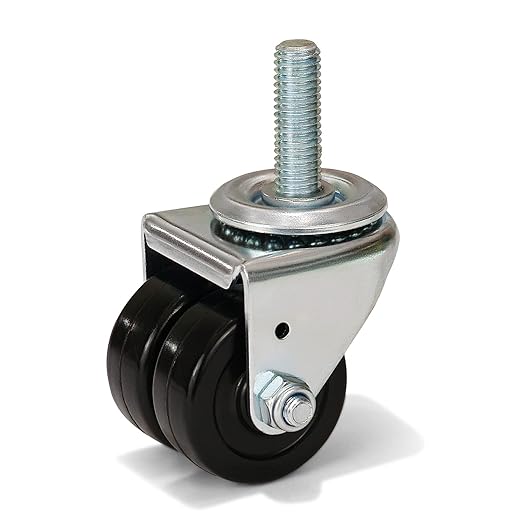 2"Caster Wheels-300 Lbs Per Casters, Swivel Casters with Double Hard Rubber Wheel, Trailer Jack Wheels for Furniture Workbench Cart