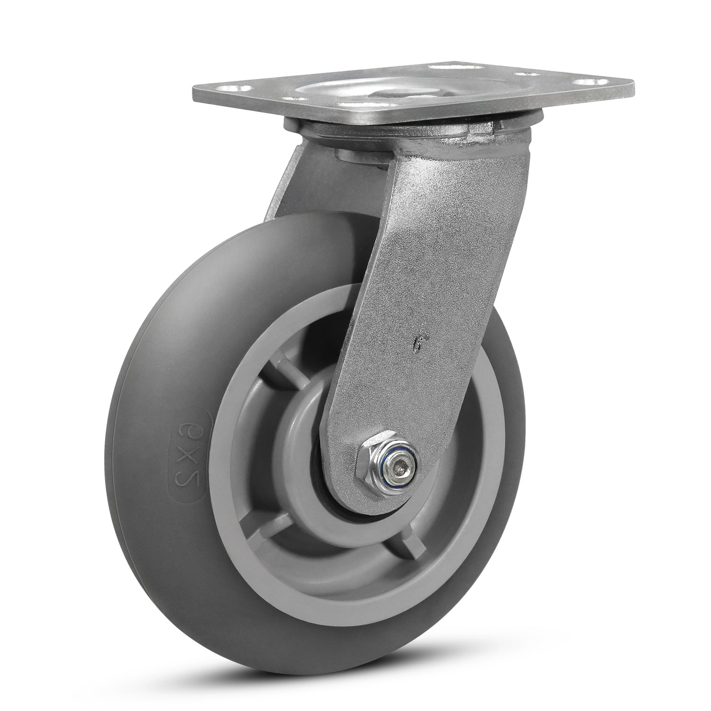 Crowned Thermoplastic Rubber Caster Wheels,2000lbs Capacity Set of 4,Industrial casters for Drywall/Sheetrock Carts & Dollies, 2 Brake & 2 Rigid