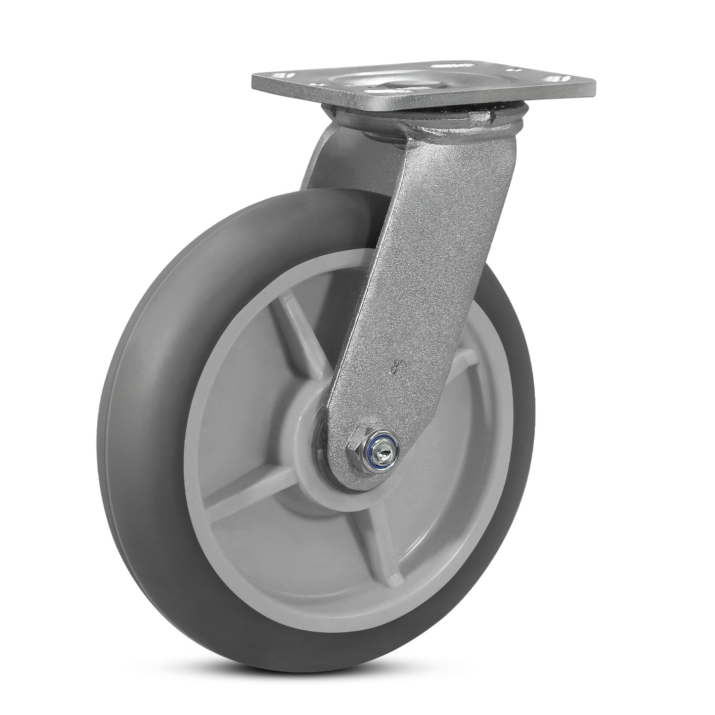 Crowned Thermoplastic Rubber Caster Wheels,2000lbs Capacity Set of 4,Industrial casters for Drywall/Sheetrock Carts & Dollies, 2 Brake & 2 Rigid
