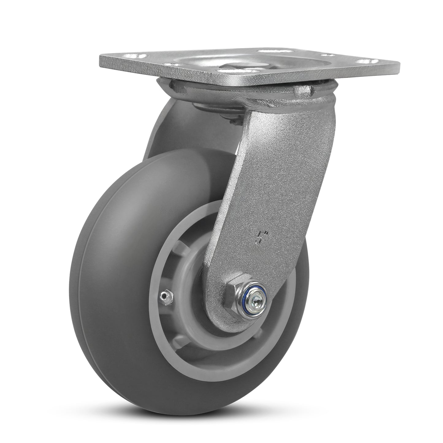 Crowned Thermoplastic Rubber Caster Wheels,2000lbs Capacity Set of 4,Industrial casters for Drywall/Sheetrock Carts & Dollies, 2 Brake & 2 Rigid