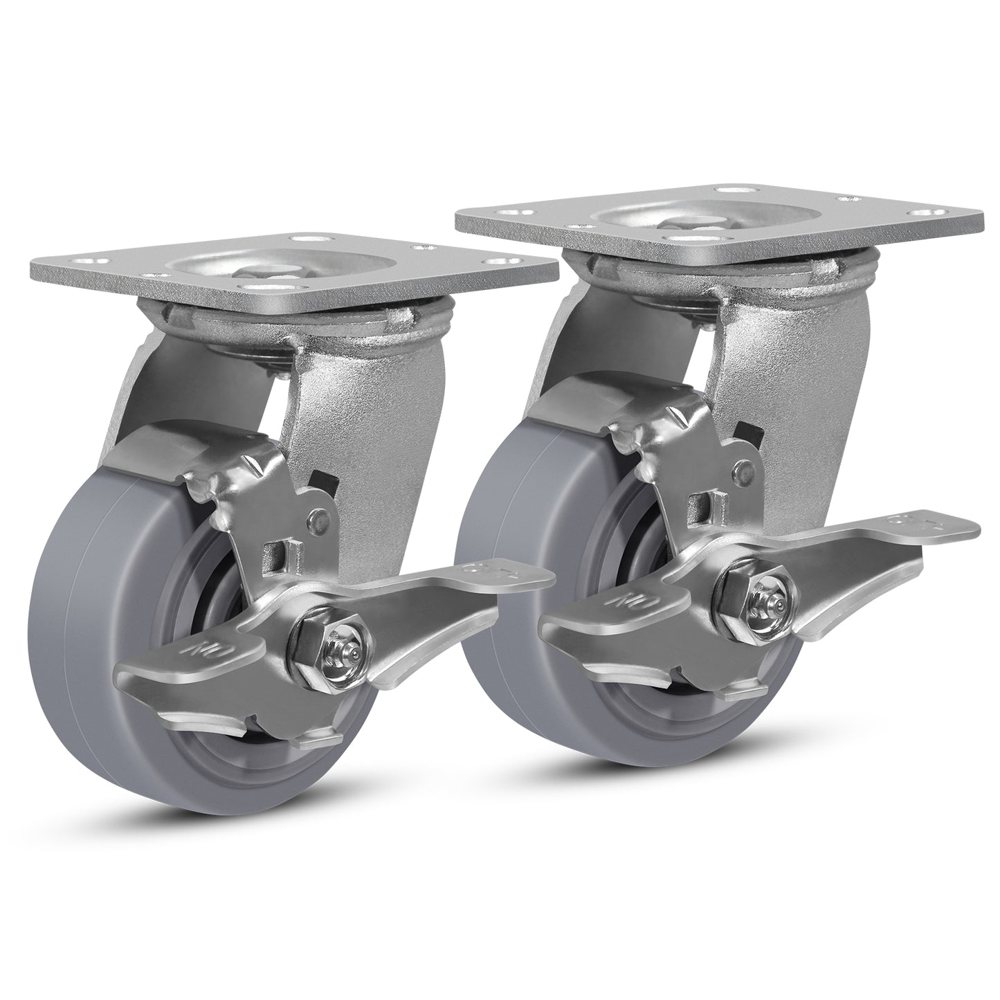 Heavy Duty Industrial Casters, Casters Set of 4,Thermoplastic Rubber Caster Wheels for Hotels, Hospitals and School Carts