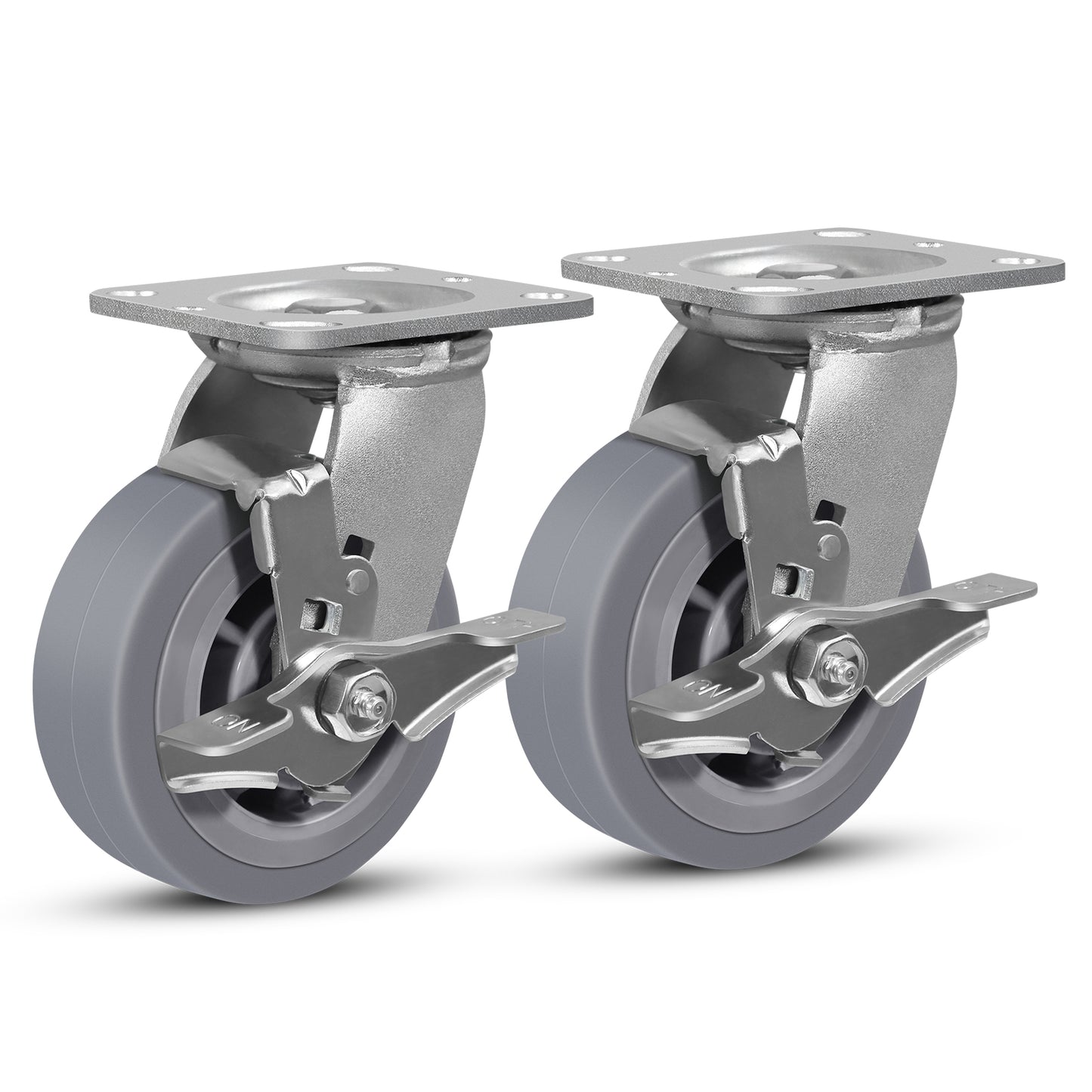 Heavy Duty Industrial Casters, Casters Set of 4,Thermoplastic Rubber Caster Wheels for Hotels, Hospitals and School Carts