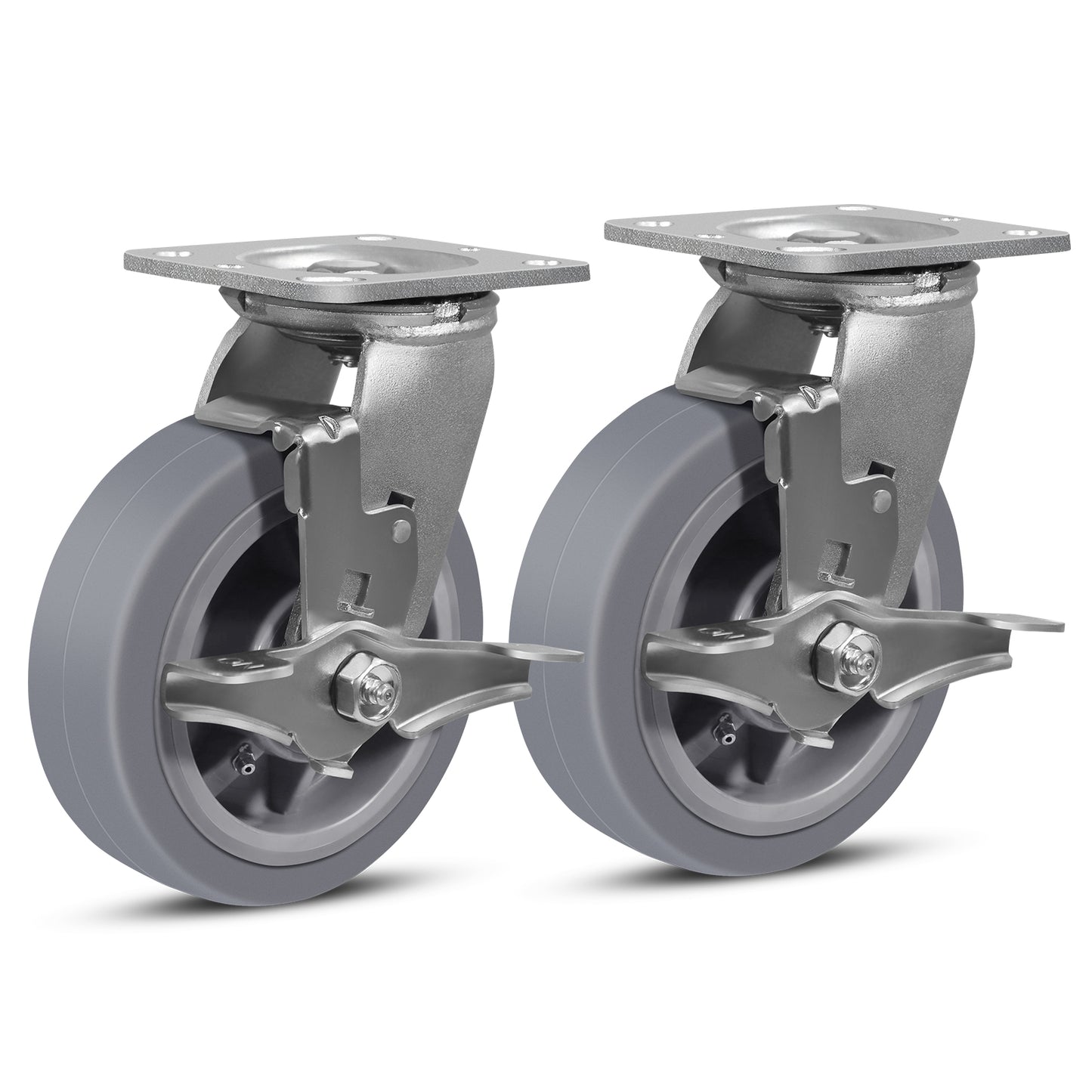Heavy Duty Industrial Casters, Casters Set of 4,Thermoplastic Rubber Caster Wheels for Hotels, Hospitals and School Carts