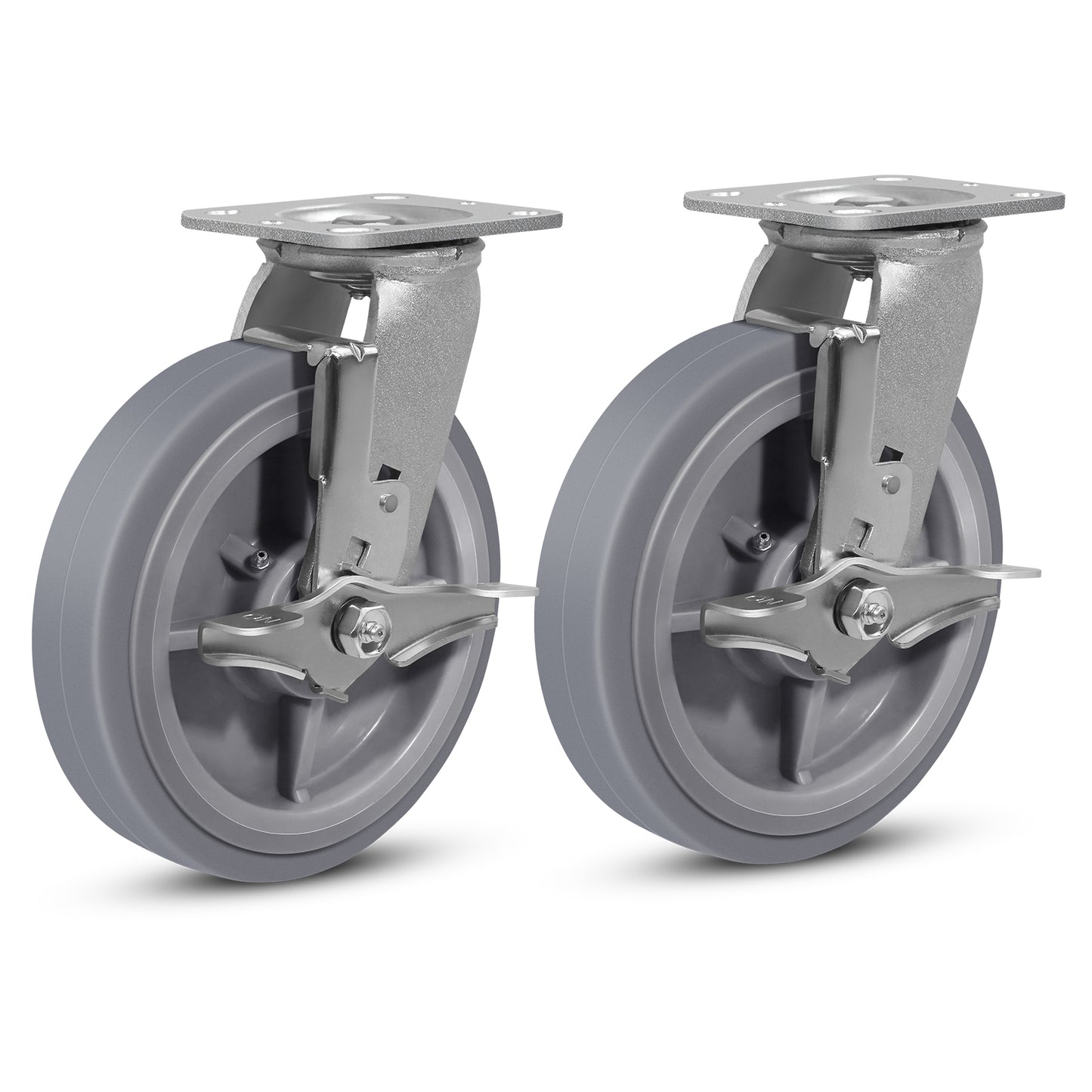 Heavy Duty Industrial Casters, Casters Set of 4,Thermoplastic Rubber Caster Wheels for Hotels, Hospitals and School Carts