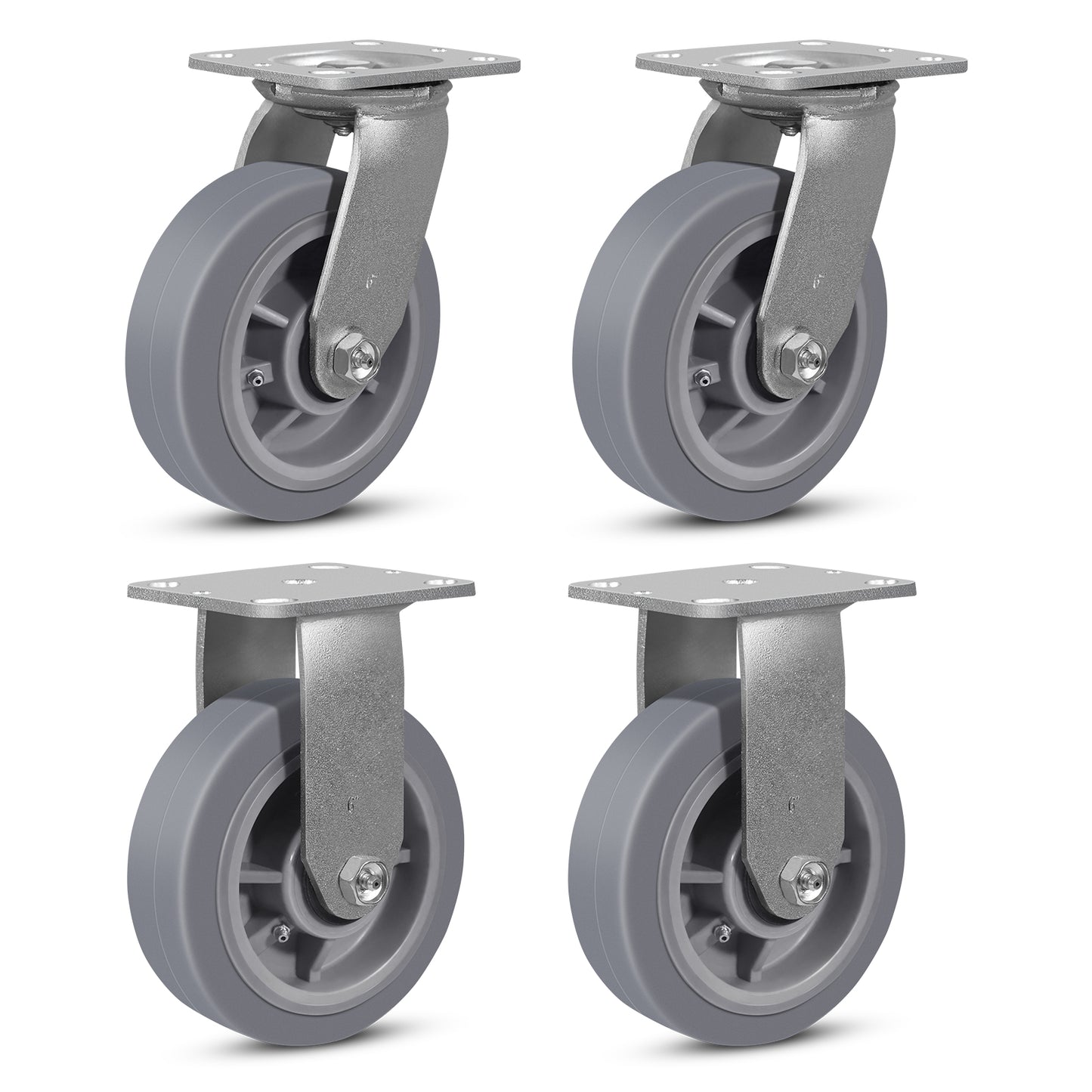 Heavy Duty Industrial Casters, Casters Set of 4,Thermoplastic Rubber Caster Wheels for Hotels, Hospitals and School Carts