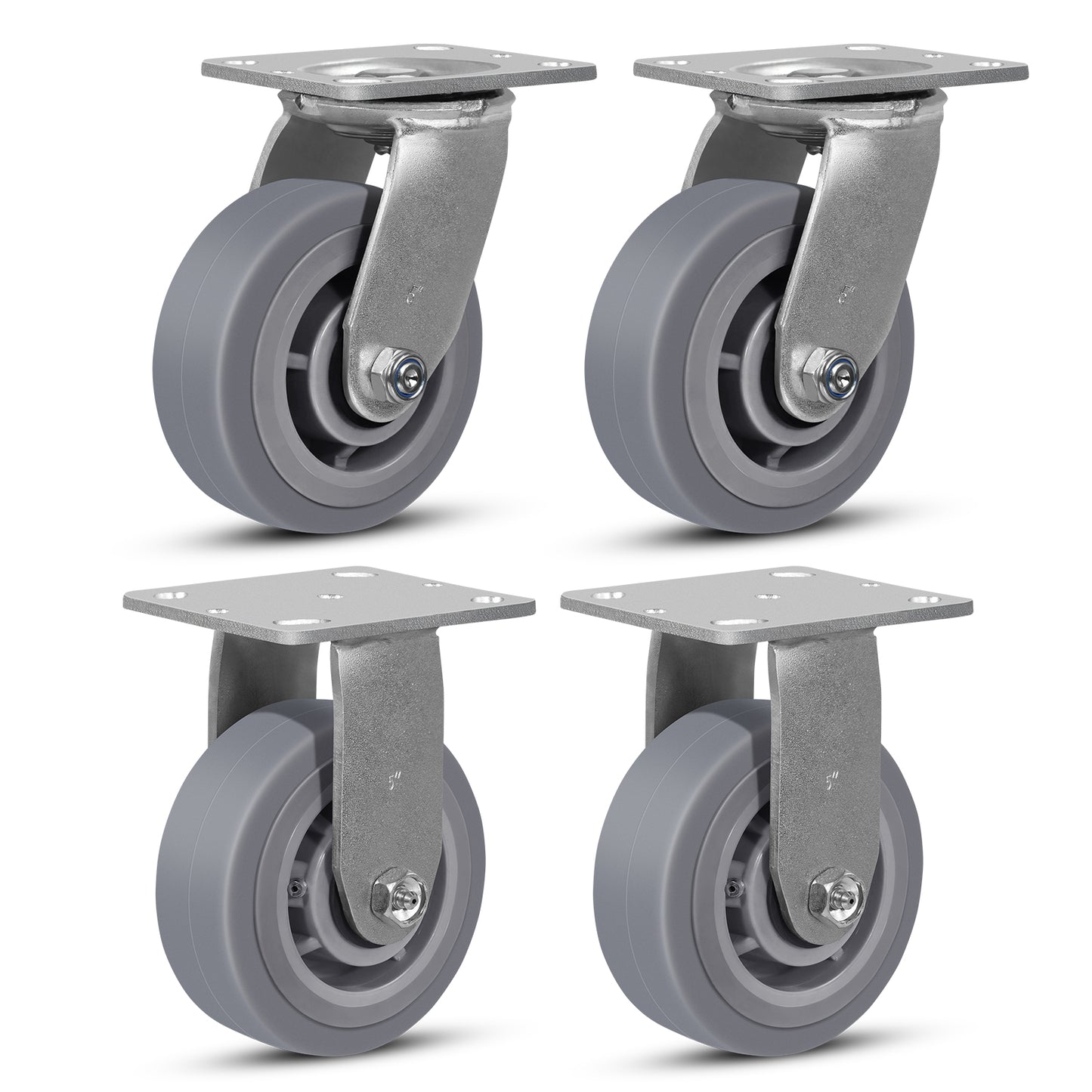 Heavy Duty Industrial Casters, Casters Set of 4,Thermoplastic Rubber Caster Wheels for Hotels, Hospitals and School Carts