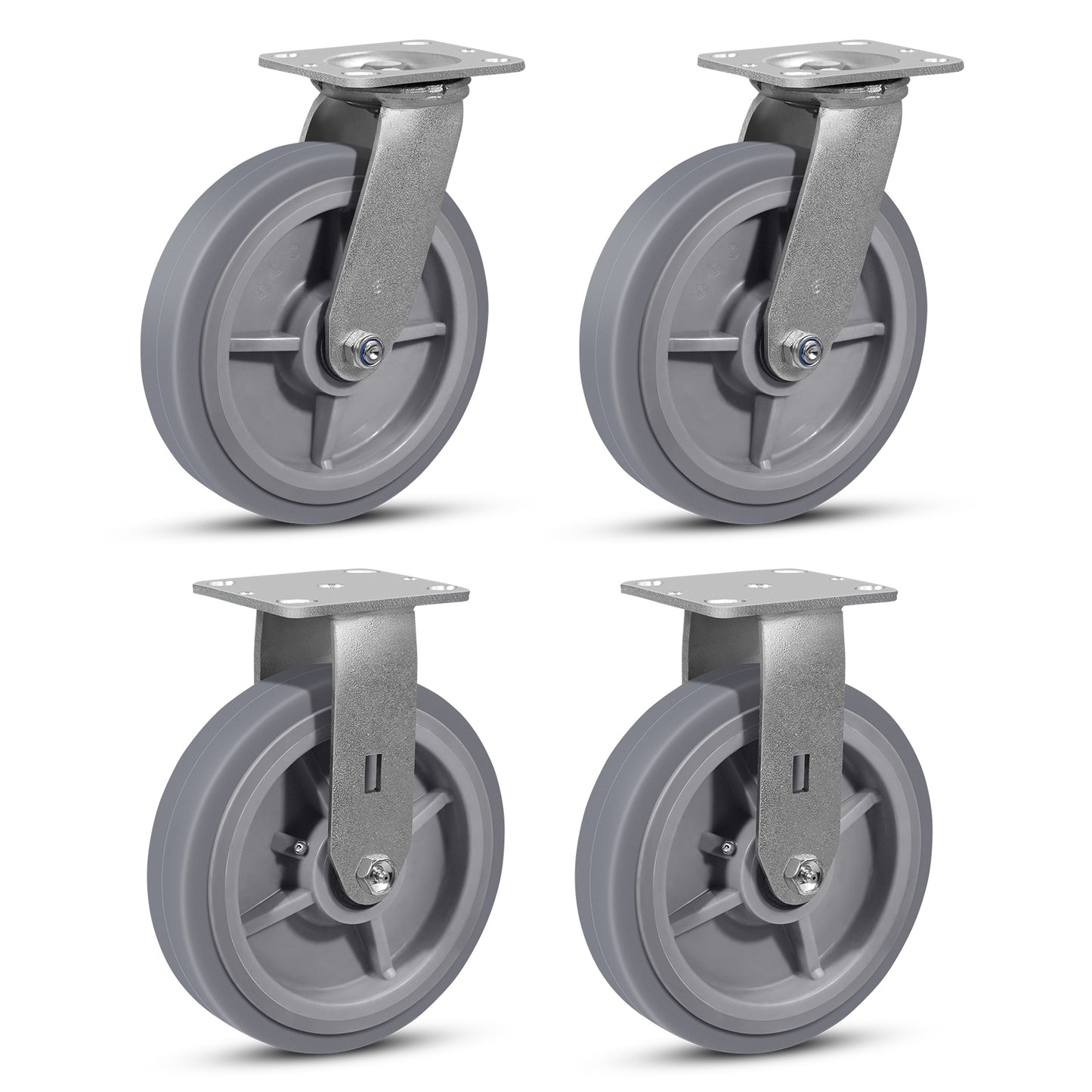 Heavy Duty Industrial Casters, Casters Set of 4,Thermoplastic Rubber Caster Wheels for Hotels, Hospitals and School Carts