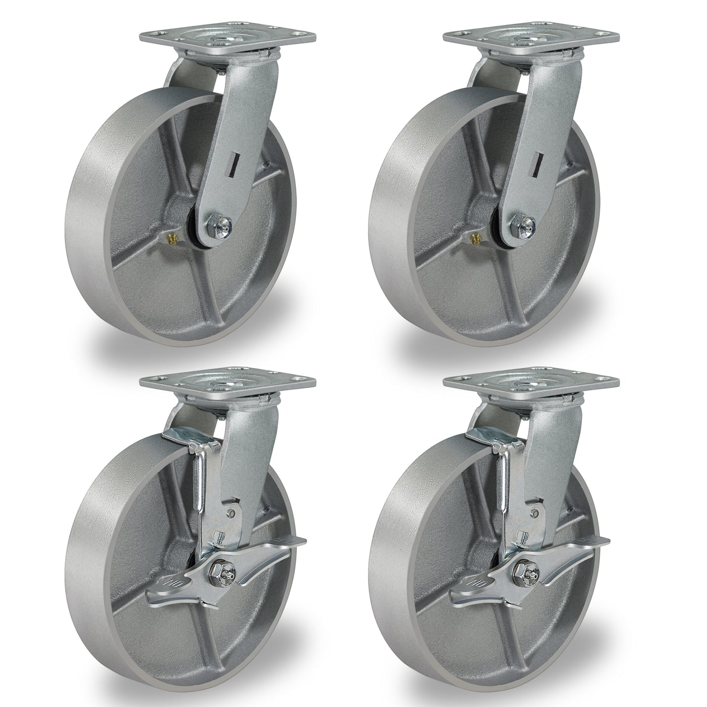 Heavy Duty,Cast Iron Wheel,Steel Casters Capacity up to 1000 Lb. Use for Platform Truck, U-Boat Cart,Workbenches