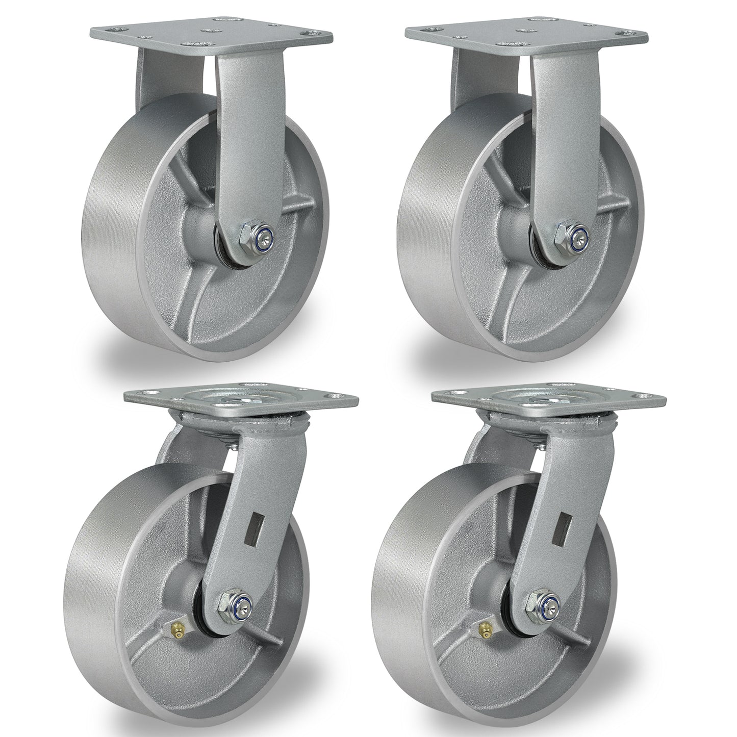 Heavy Duty,Cast Iron Wheel,Steel Casters Capacity up to 1000 Lb. Use for Platform Truck, U-Boat Cart,Workbenches