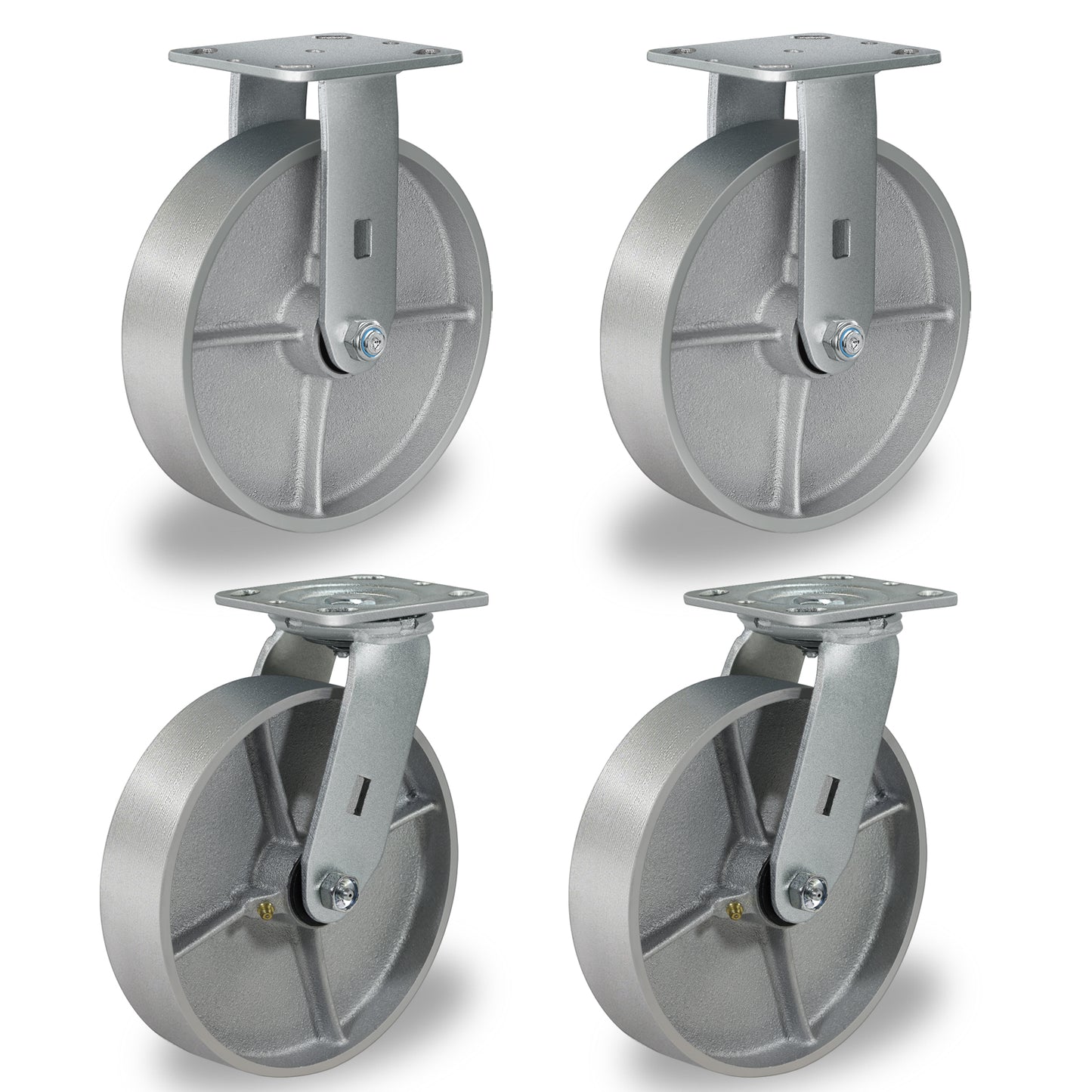 Heavy Duty,Cast Iron Wheel,Steel Casters Capacity up to 1000 Lb. Use for Platform Truck, U-Boat Cart,Workbenches