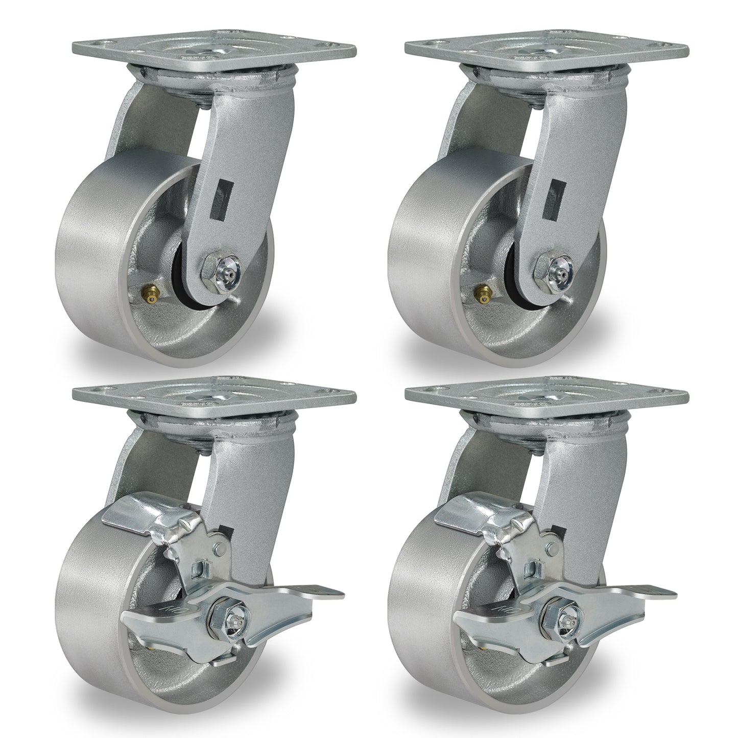 Heavy Duty,Cast Iron Wheel,Steel Casters Capacity up to 1000 Lb. Use for Platform Truck, U-Boat Cart,Workbenches