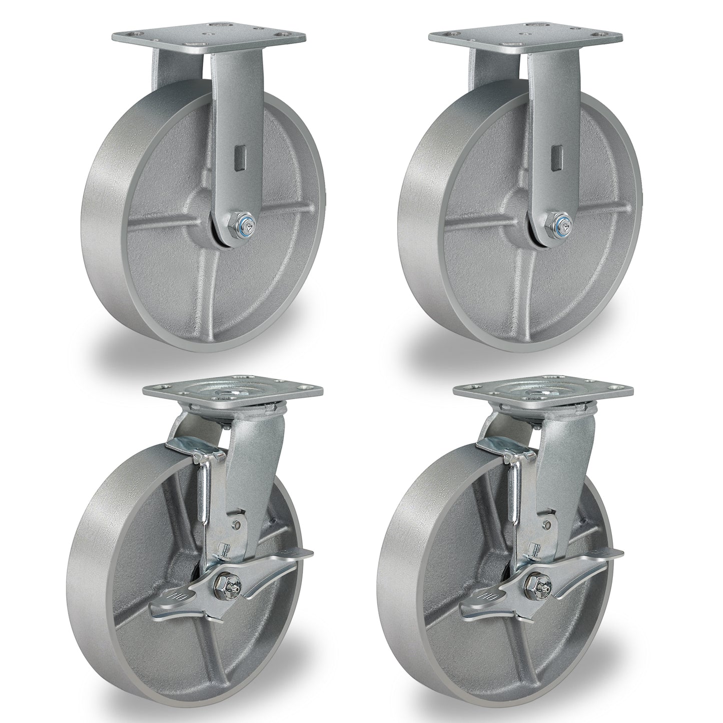 Heavy Duty,Cast Iron Wheel,Steel Casters Capacity up to 1000 Lb. Use for Platform Truck, U-Boat Cart,Workbenches