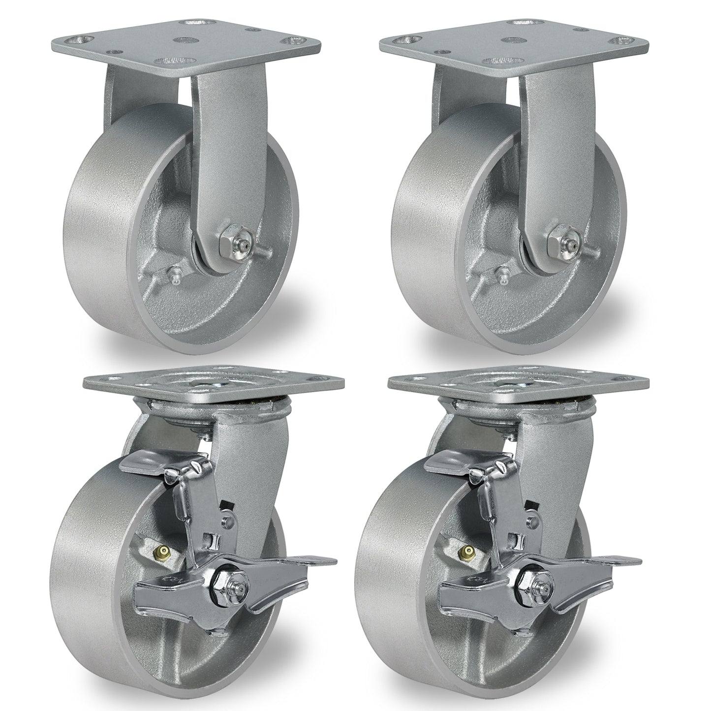 Heavy Duty,Cast Iron Wheel,Steel Casters Capacity up to 1000 Lb. Use for Platform Truck, U-Boat Cart,Workbenches