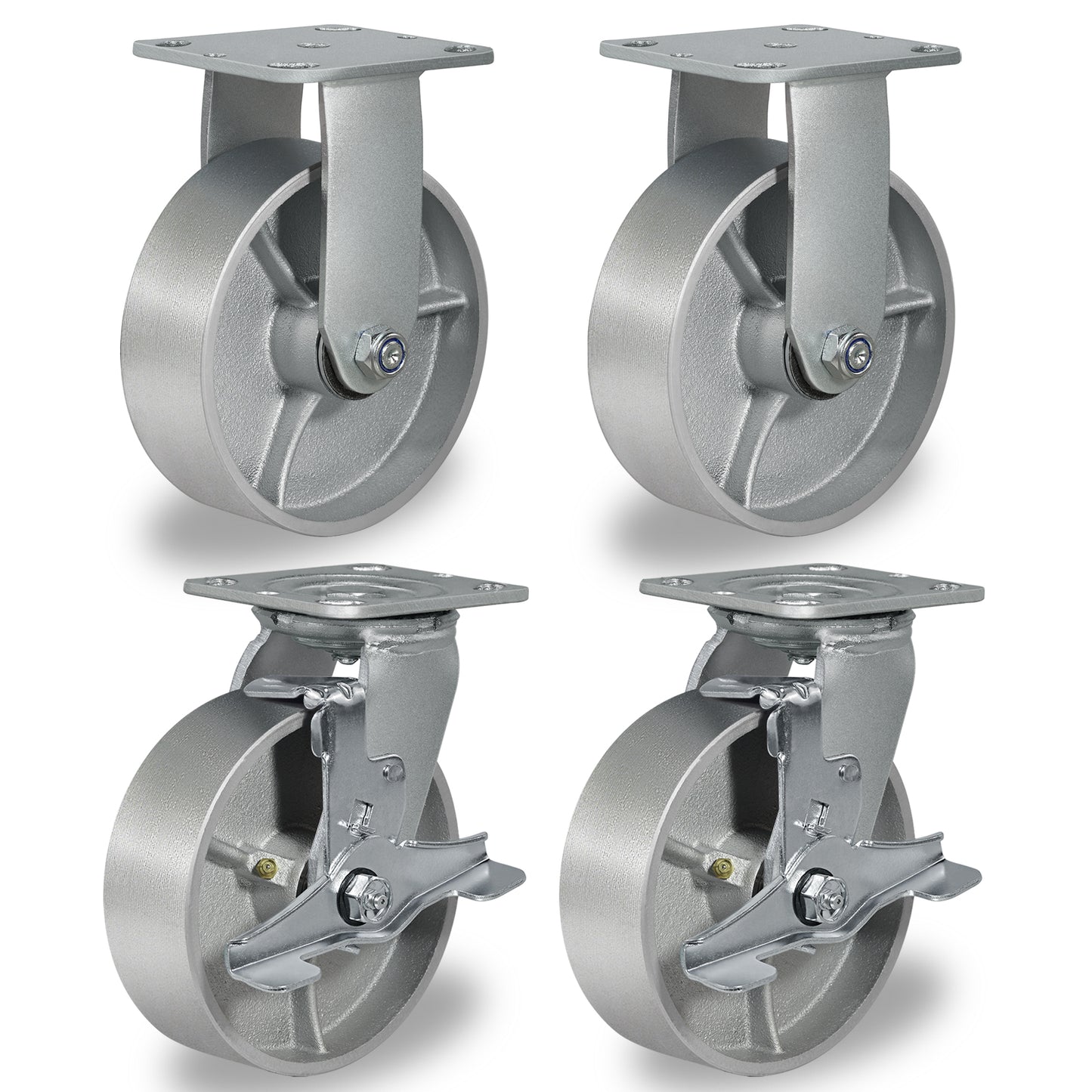 Heavy Duty,Cast Iron Wheel,Steel Casters Capacity up to 1000 Lb. Use for Platform Truck, U-Boat Cart,Workbenches