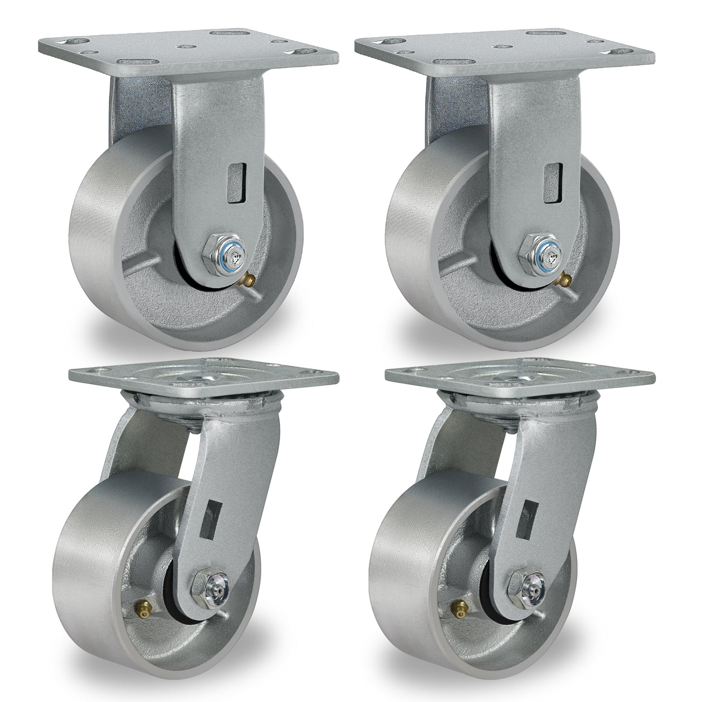 Heavy Duty,Cast Iron Wheel,Steel Casters Capacity up to 1000 Lb. Use for Platform Truck, U-Boat Cart,Workbenches