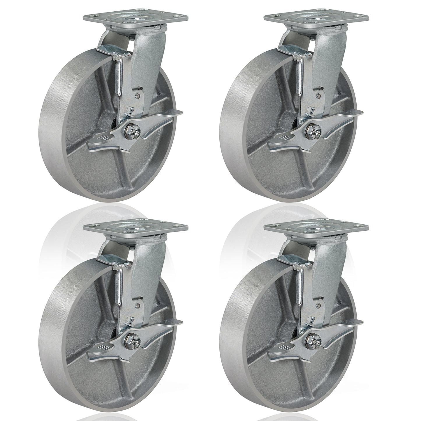 Heavy Duty,Cast Iron Wheel,Steel Casters Capacity up to 1000 Lb. Use for Platform Truck, U-Boat Cart,Workbenches