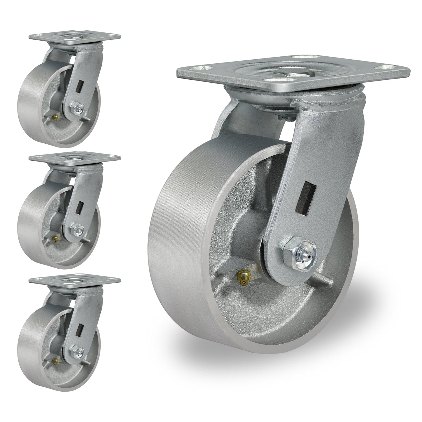 Heavy Duty,Cast Iron Wheel,Steel Casters Capacity up to 1000 Lb. Use for Platform Truck, U-Boat Cart,Workbenches