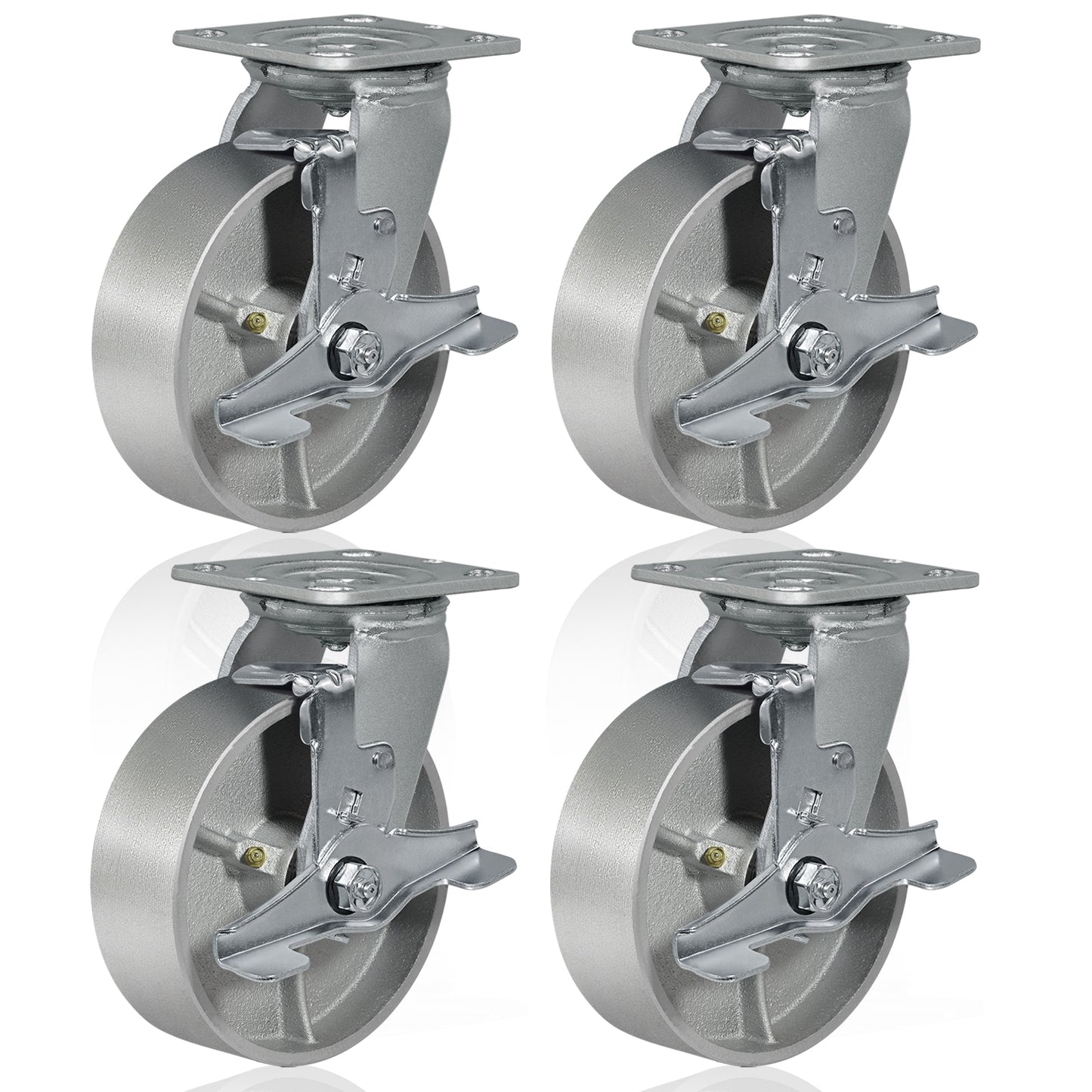 Heavy Duty,Cast Iron Wheel,Steel Casters Capacity up to 1000 Lb. Use for Platform Truck, U-Boat Cart,Workbenches