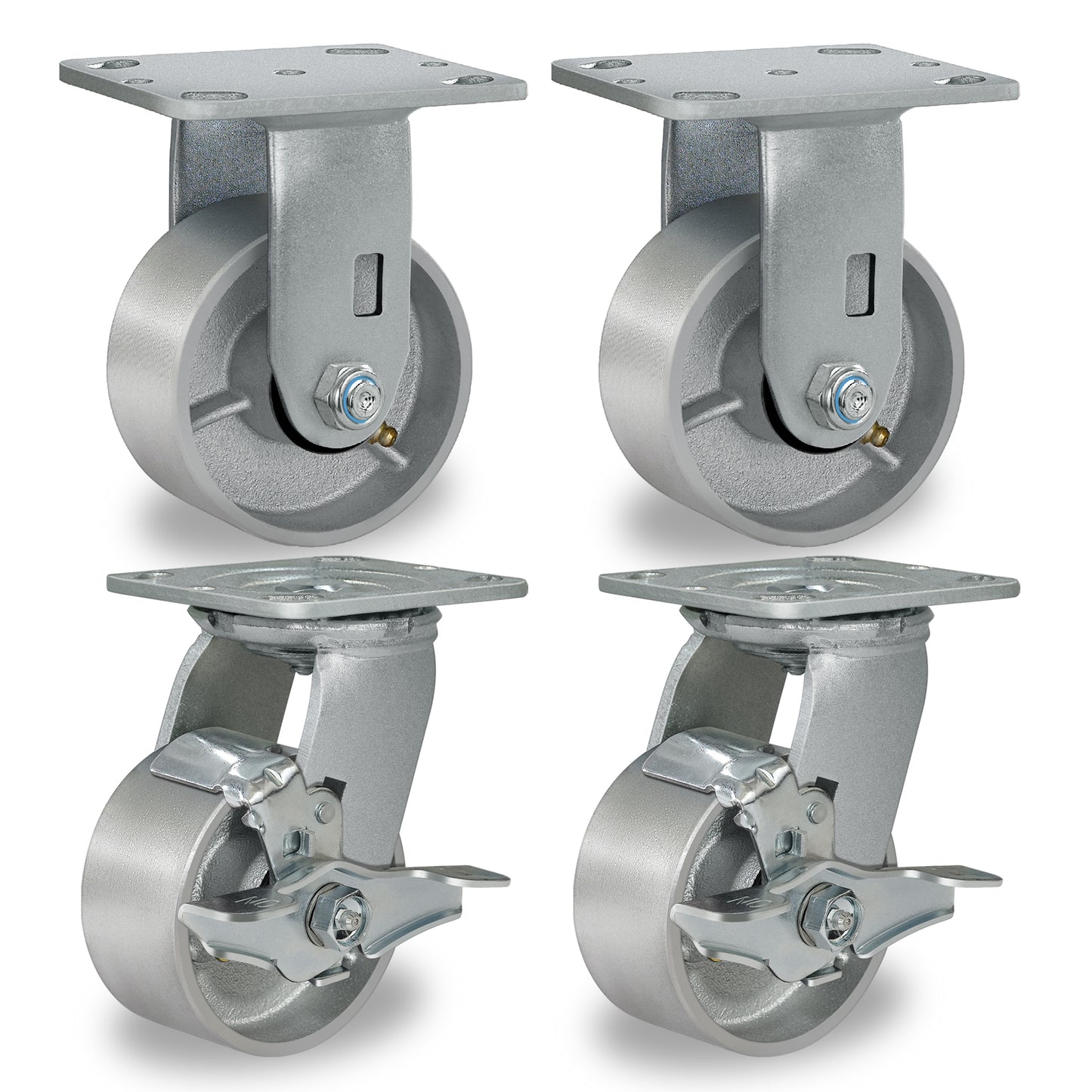 Heavy Duty,Cast Iron Wheel,Steel Casters Capacity up to 1000 Lb. Use for Platform Truck, U-Boat Cart,Workbenches