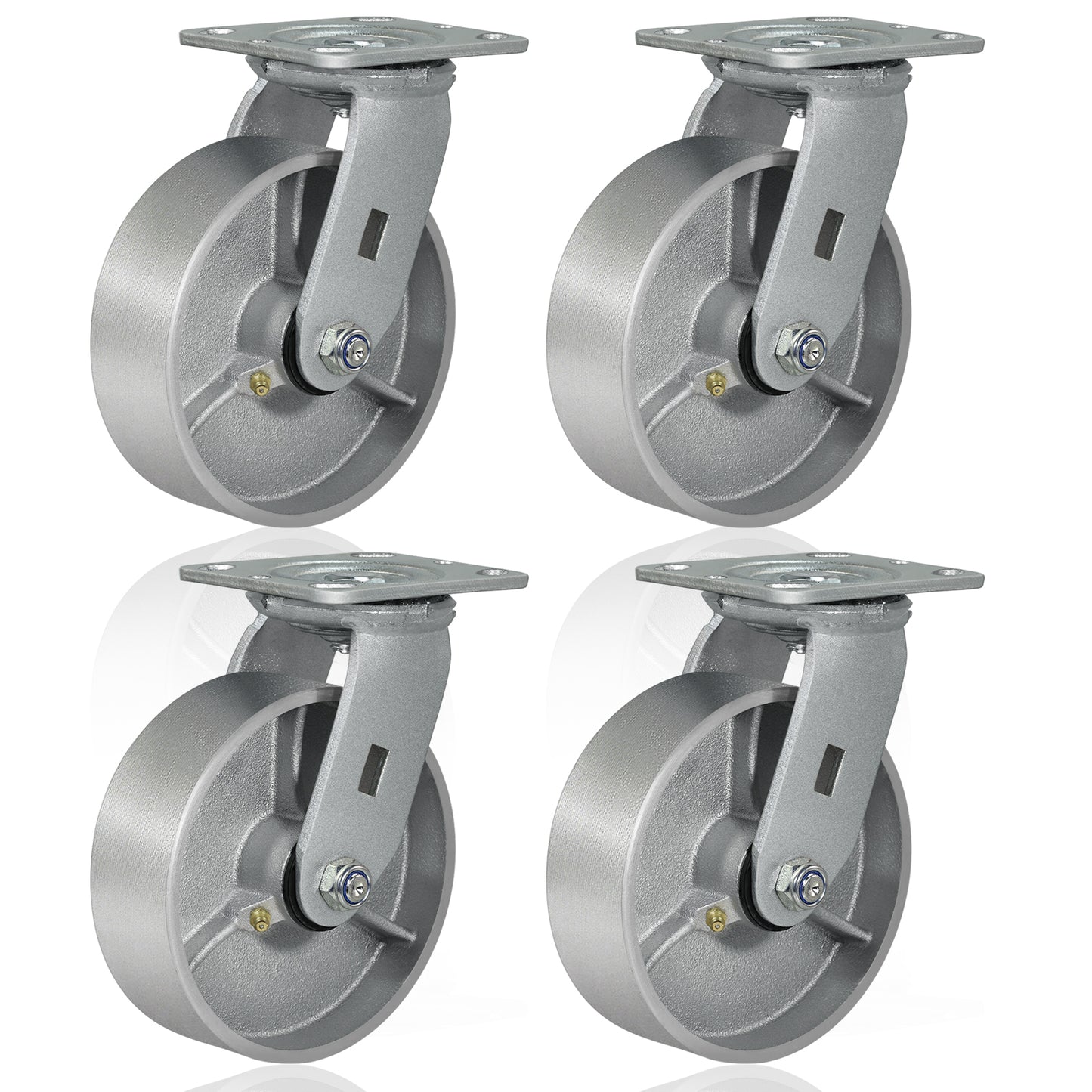 Heavy Duty,Cast Iron Wheel,Steel Casters Capacity up to 1000 Lb. Use for Platform Truck, U-Boat Cart,Workbenches