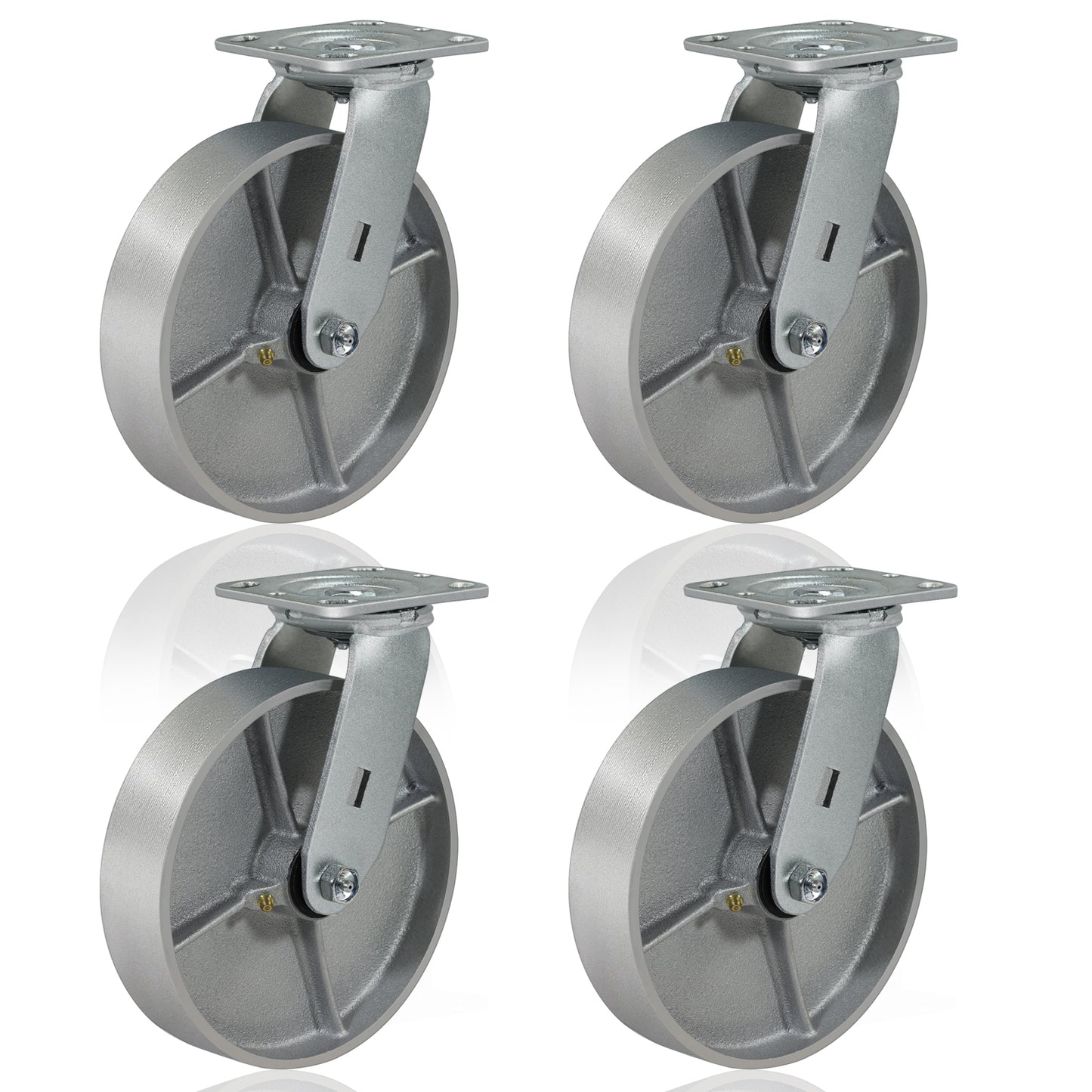 Heavy Duty,Cast Iron Wheel,Steel Casters Capacity up to 1000 Lb. Use for Platform Truck, U-Boat Cart,Workbenches