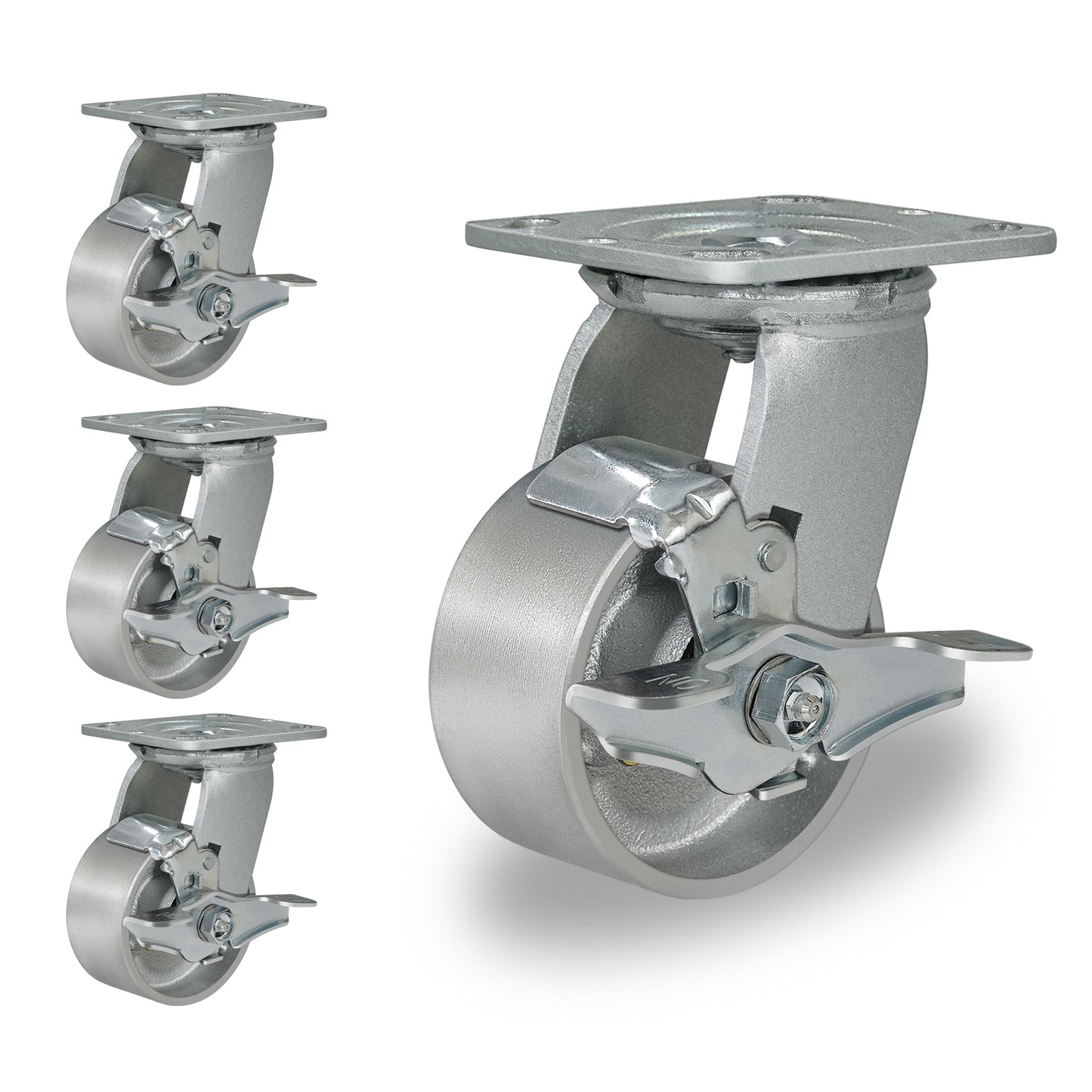 Heavy Duty,Cast Iron Wheel,Steel Casters Capacity up to 1000 Lb. Use for Platform Truck, U-Boat Cart,Workbenches