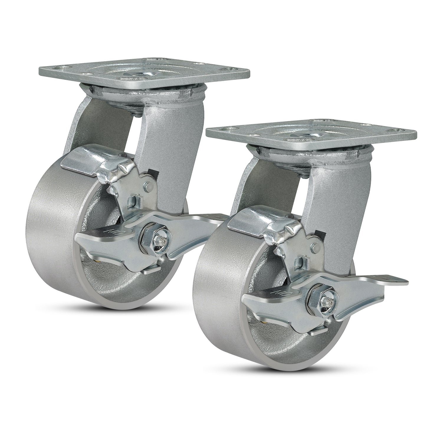 Heavy Duty,Cast Iron Wheel,Steel Casters Capacity up to 1000 Lb. Use for Platform Truck, U-Boat Cart,Workbenches