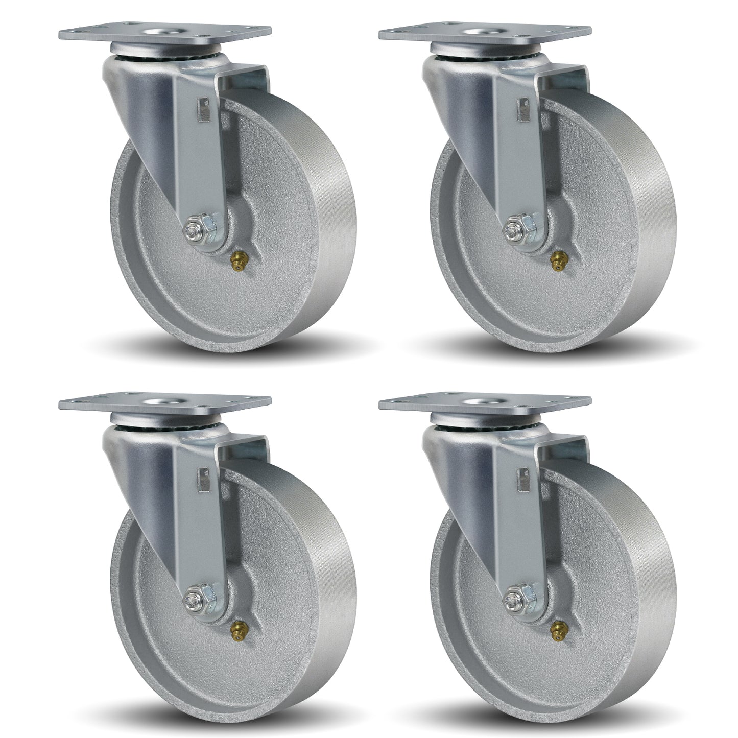 3-5" Caster Wheels Heavy Duty ，Swivel Casters Set of 4, Industrial Plate Casters, Semi Steel Cast Iron Wheels for Furniture,Workbench