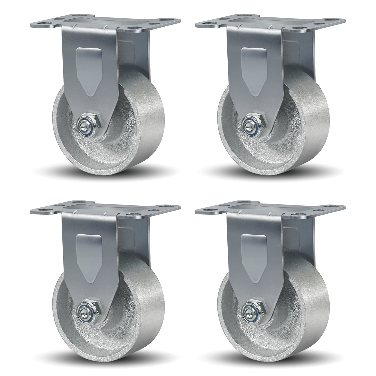 3-5" Caster Wheels Heavy Duty ，Swivel Casters Set of 4, Industrial Plate Casters, Semi Steel Cast Iron Wheels for Furniture,Workbench