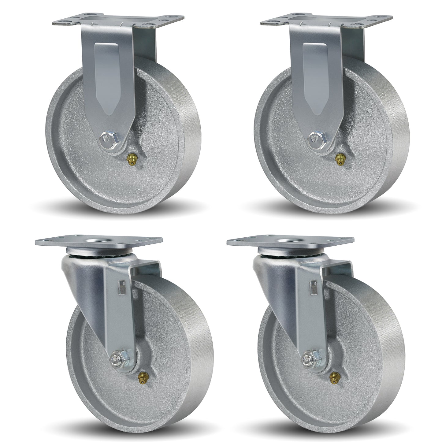 3-5" Caster Wheels Heavy Duty ，Swivel Casters Set of 4, Industrial Plate Casters, Semi Steel Cast Iron Wheels for Furniture,Workbench