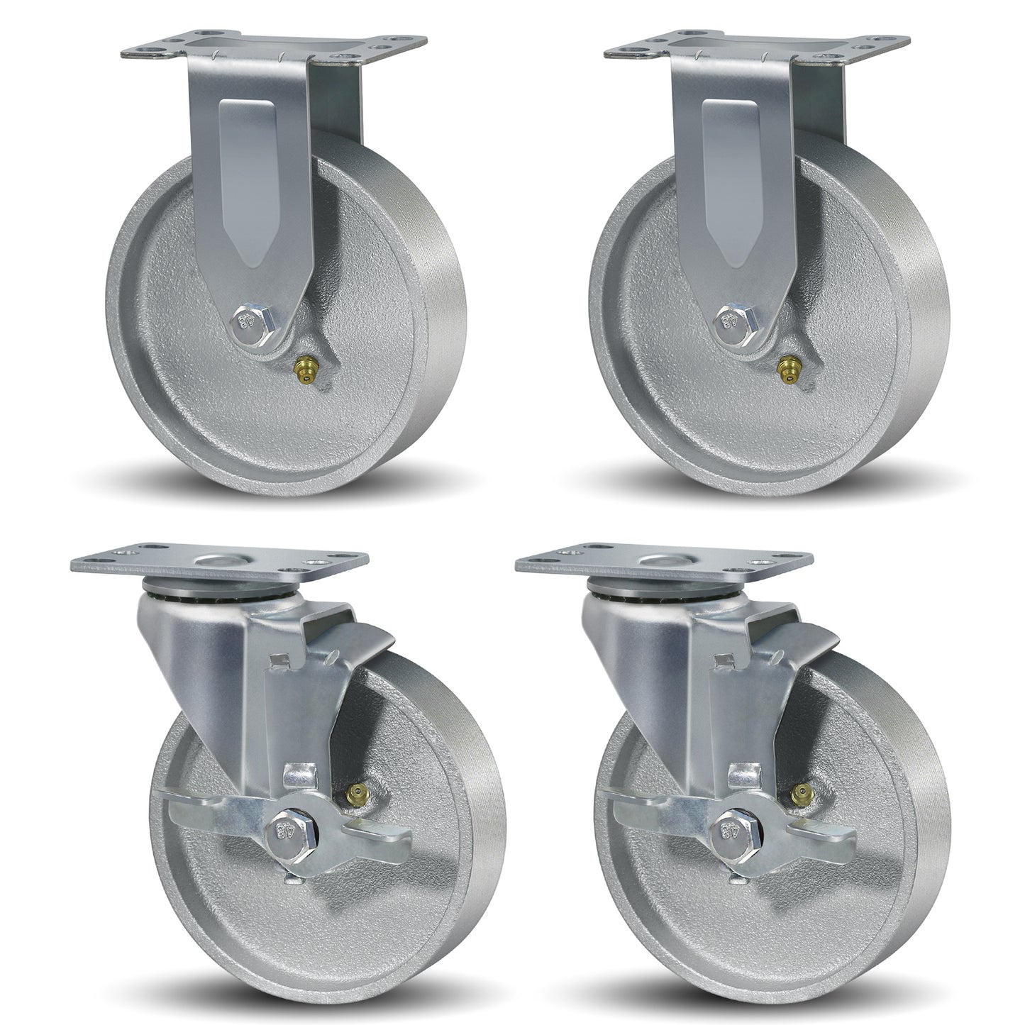 3-5" Caster Wheels Heavy Duty ，Swivel Casters Set of 4, Industrial Plate Casters, Semi Steel Cast Iron Wheels for Furniture,Workbench