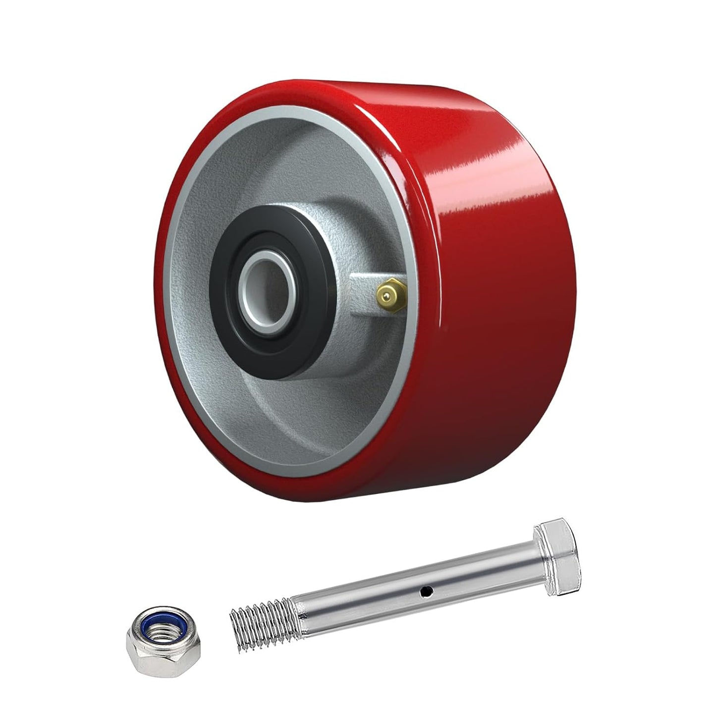 Polyurethane on Steel Wheel, 1/2" Bore - 800 lbs Capacity per Wheel, Heavy Duty Caster Wheel for Industrial/Commercial