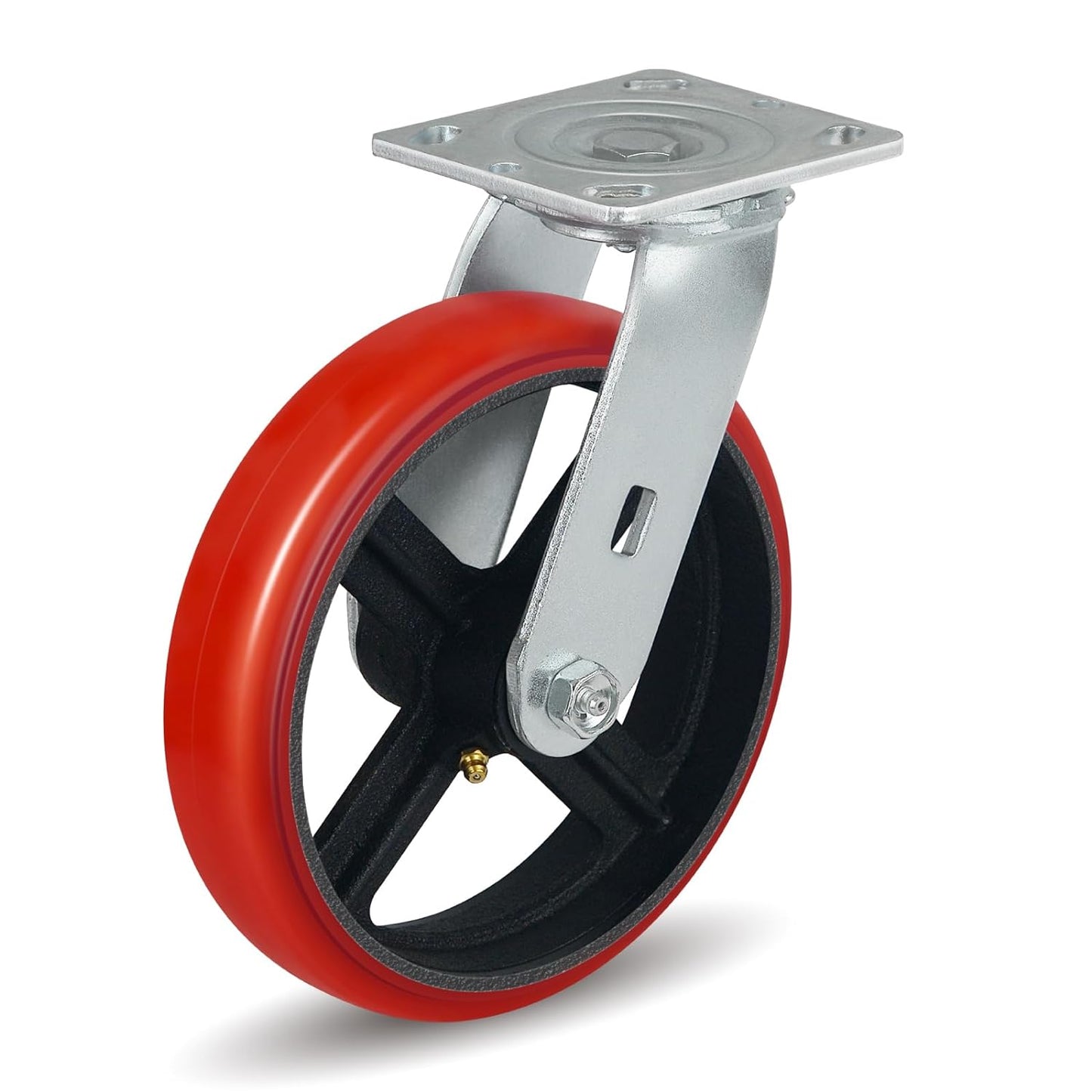 Polyurethane Crowned Tread Cast lron Swivel/Rigid/Brake Top Plate Caster w/ Roller Bearing