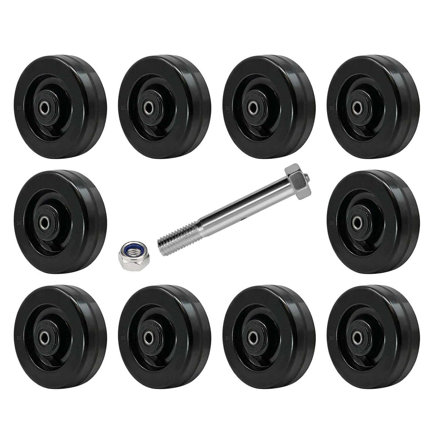 Industrial Casters, Phenolic Wheels-High Temperature Resistance: -50f to +250f, Roller Bearing-1/2" Bore